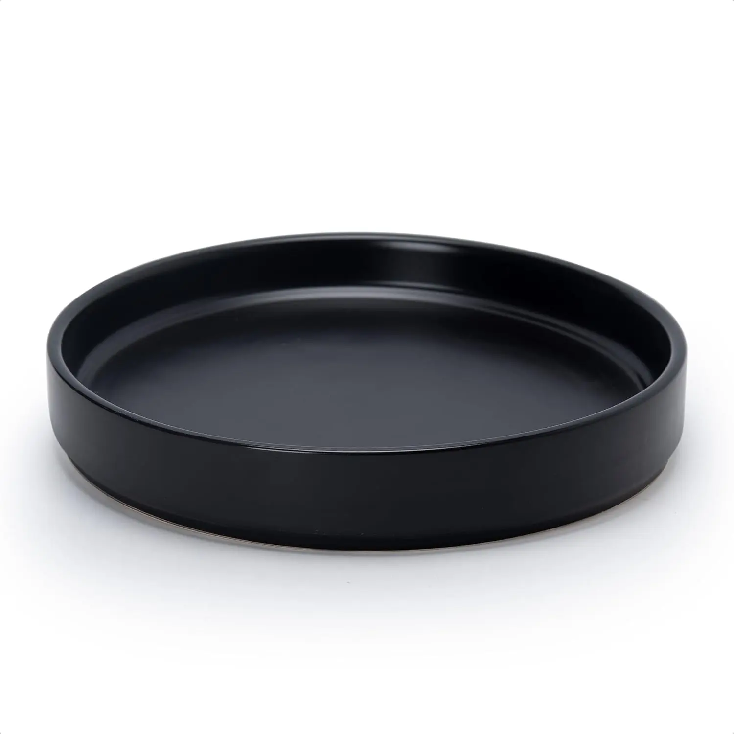 Ceramic Plant Saucer/Drainage Tray, 8.7 in, Black, 97-T-B-4 | Glazed Ceramic, High Temperature Fired, Functional & Stylish , Easy Maintenance, Versatile Sizes for Various Planters