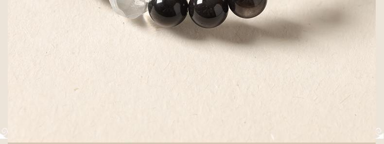 [Tai Chi Balance] crystal bracelet, white crystal silver obsidian, unisex, daily wear gift, 10mm beads natural stone, yin yang balance peace symbol