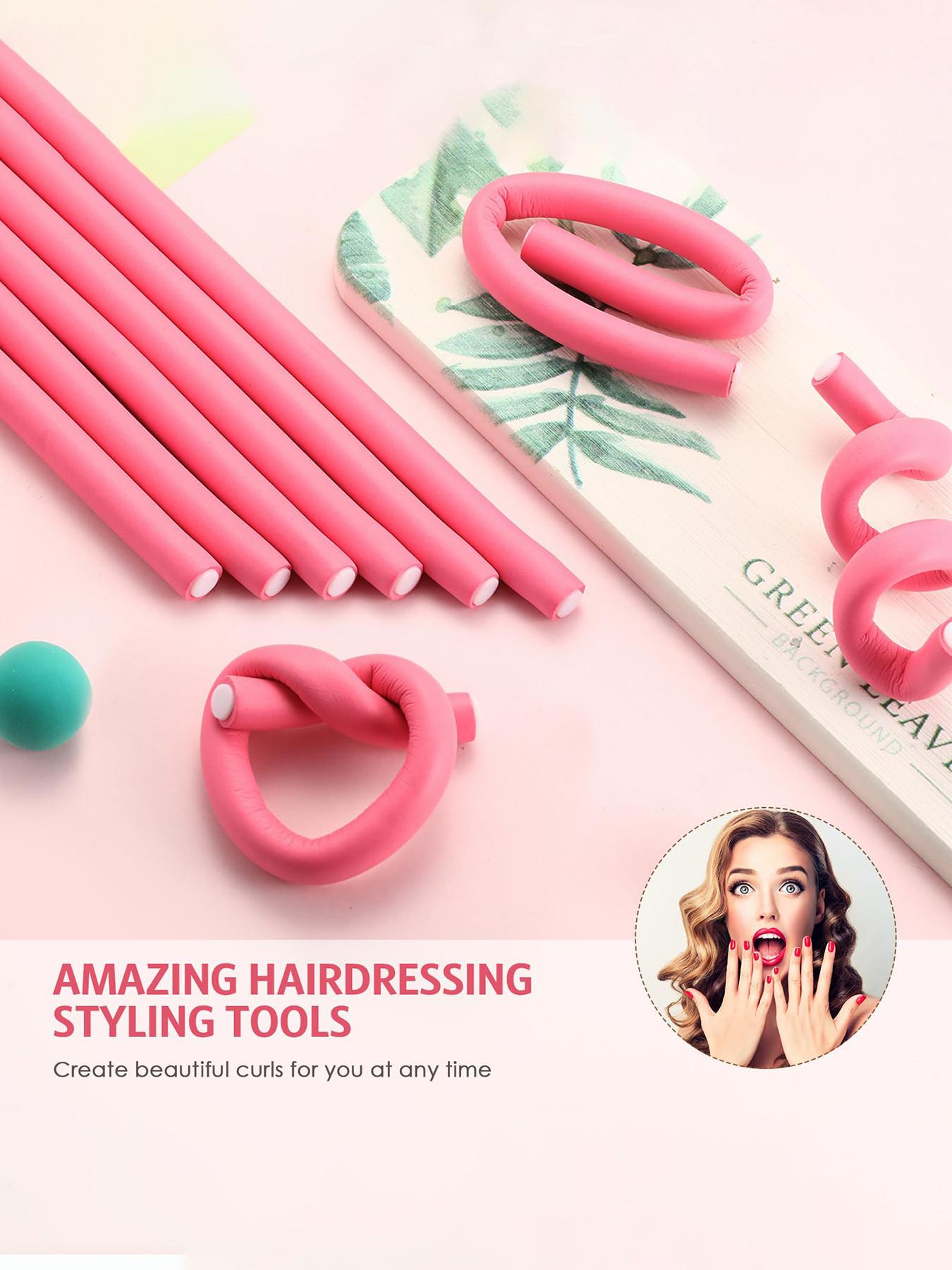 30 Flexible Curling Wands, Soft Foam Hair Rollers, No Heat, Includes Steel Tail Comb, Suitable for All Hair Types