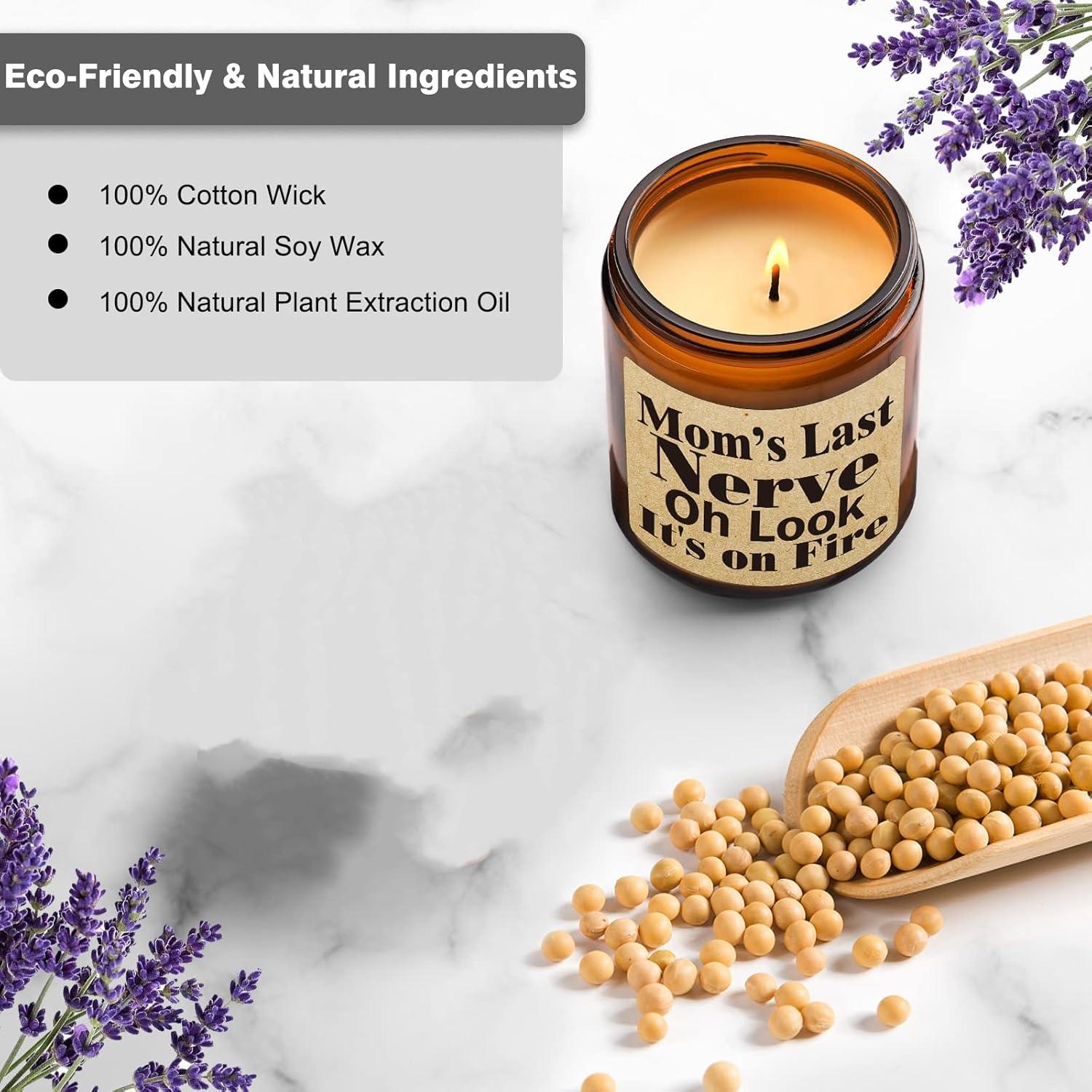 1pc Mom Candles Gifts From Daughter Or Son Mothers Day Gifts For Mom Unique Christmas Birthday Gifts For Mom Novelty Moms Last Nerve Lavender Scented Soy Engraved Candle