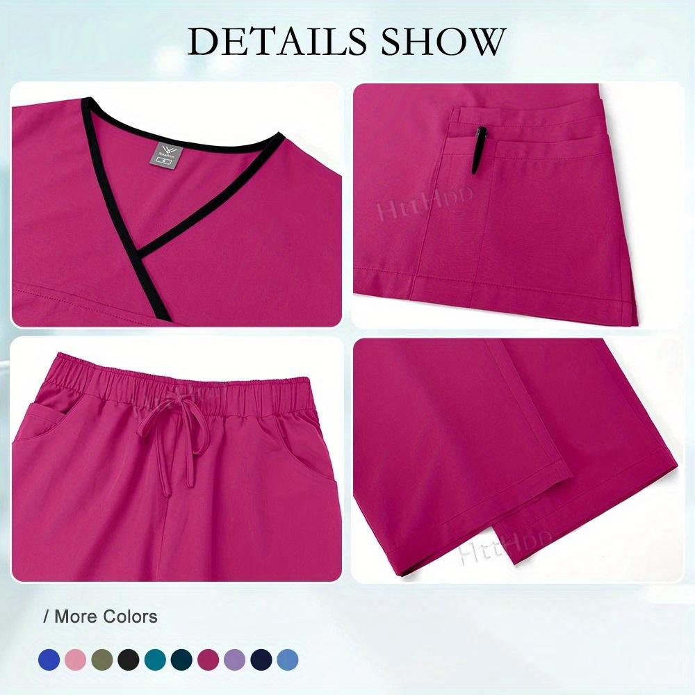 Beauty SPA Uniform Scrub Nursing Scrubs Set Comfortable Leisure Care Center Work Clothes Nurse Uniform Gown Top+pants Suit