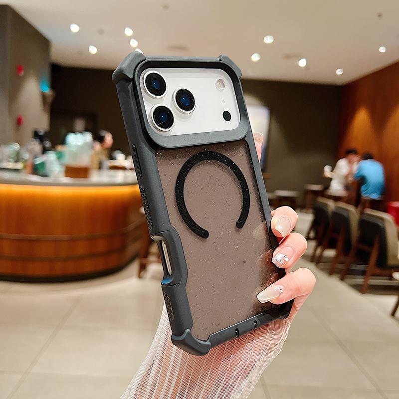 Transparent Magsafe Magnetic Corner Protection Protective Shockproof Phone Case, Compatible with iPhone 17 Pro Max 17 Air 16 15 14 13 12 11, Casing