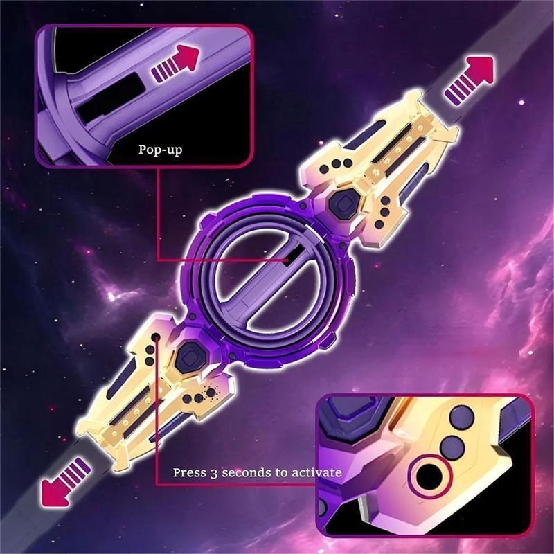Double Bladed Rotating Handheld LED Lightsaber Toy - Light Up Sword Saber, 7 Color Lights, 360° Rotating, Non-Toxic Safe Design, Kid-Friendly LED, Teenage Boy Gifts, Boyfriend Gift Ideas, Birthday Role Play Toy