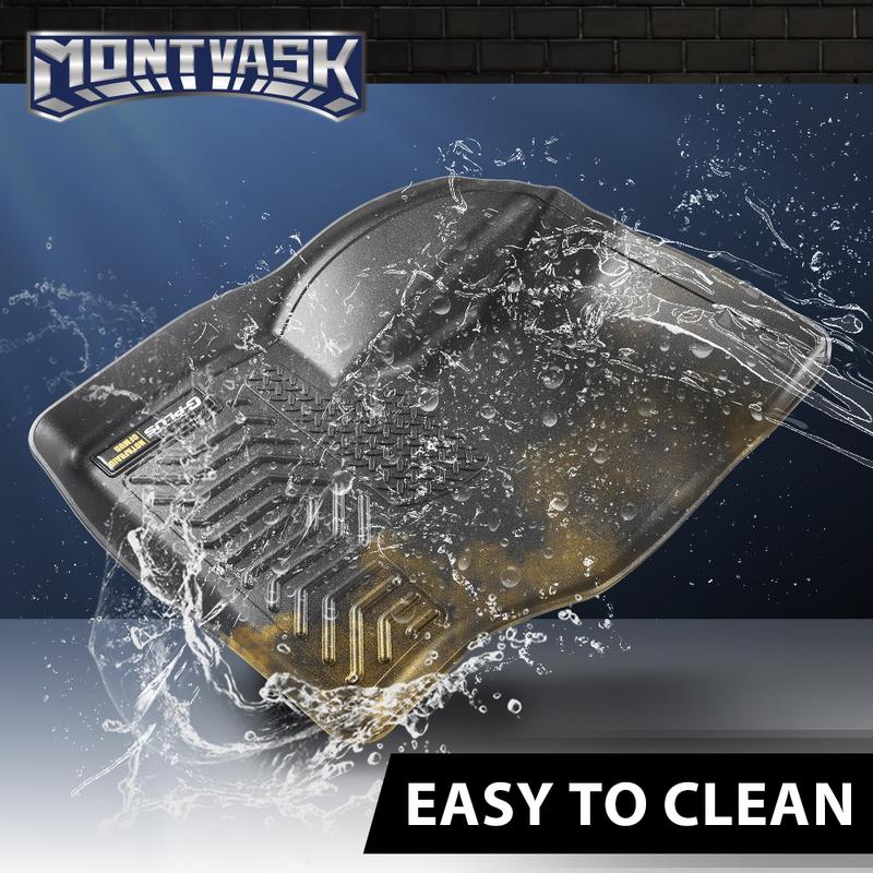 CROSSDESIGN TPE Car Floor Mats Waterpoof Fit For 2013-2019 Ford Escape 13-18 Ford C-Max All Weather TPE LinersFord C - Max, Front & 2nd Row Liner Black, 3 pc