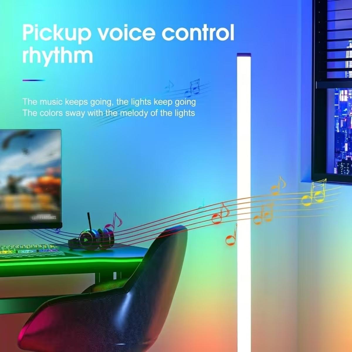 USB Powered LED Mood Floor Lamp with APP Control, Wireless Controller, Music Reactive Lighting Modes and Adjustable Brightness, Decorative Ambient Standing Light for Bedroom, Living Room, Game Room, Streaming Setup & Home DecorBring your room to life with