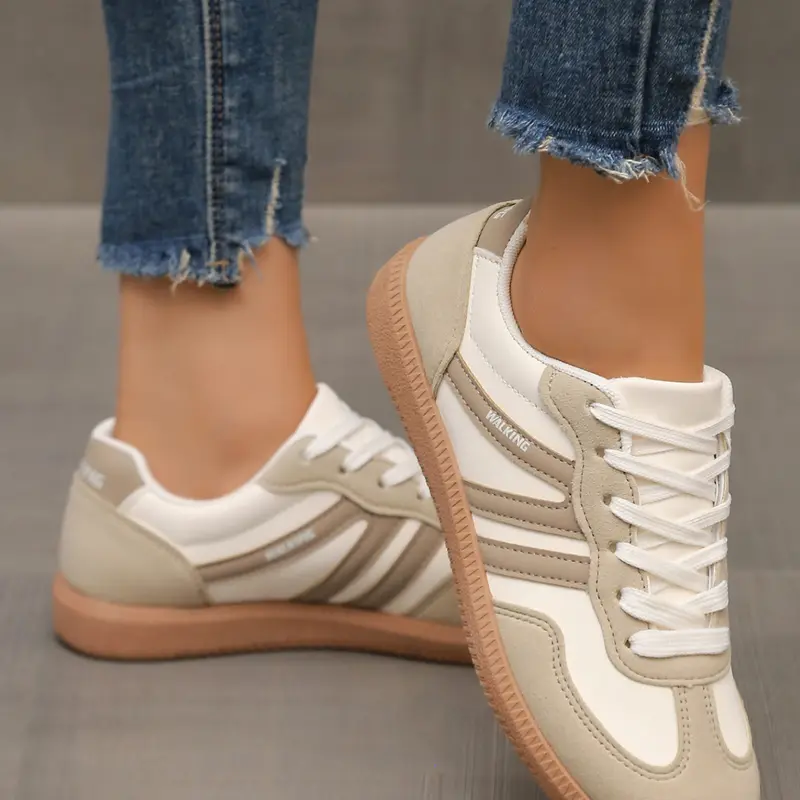 Women's Fall Essential Retro Casual Board Shoes, Comfortable Low Top Sneakers, Classic Striped Design, Perfect for Daily Wear