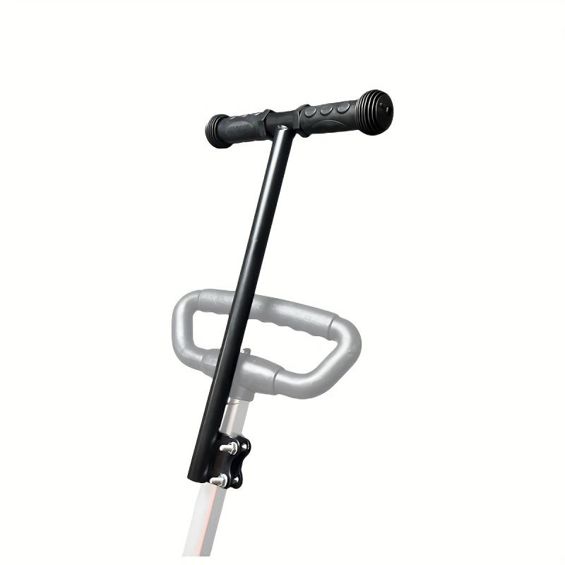 Universal Round Cart Handle - Ergonomic adjustable height replacement cart handle, durable metal construction with secure clamp installation, black handle suitable for campers, bicycles, lawn mowers, and gardening tools, round cart handle replacement part