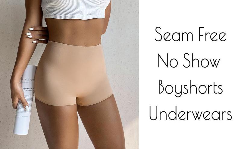 FallSweet Women's Seamless Panties No Show Boy Shorts Underwear Boxer Briefs Pack