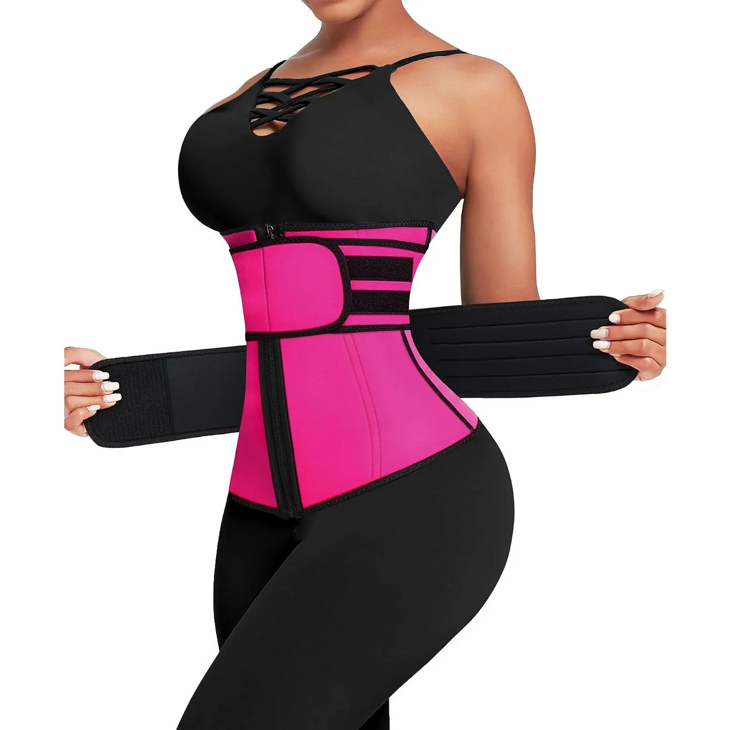 Women's Long Torso Waist Trainer, Plus Size Fashion Faja Colombiana with Hook Loop & Steel Bones, Torso Length Tummy Control Shapewear for Workout Wear