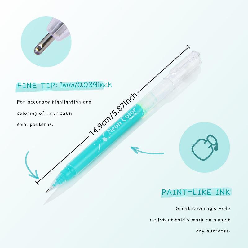 SiiMiiy Multicolor Acrylic Gel Pens, 1.0 mm Fine Point Assorted Colors Acrylic Paint Pens, Acrylic Painting Pen, Drawing Gel Pen for Coloring, Note Taking, Journaling Crafts Art Supplies, No Bleeding