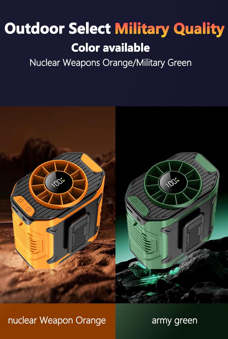 [Valentine's Day] Nerunsa 2026 New Personal Portable Fan USB Rechargeable Waist Fan with Clip & Power Bank 4000mAh Battery 100 Wind Speeds Cooling Fan with LED Light for Outdoor Travel Camping Back to School Father's Day Gift