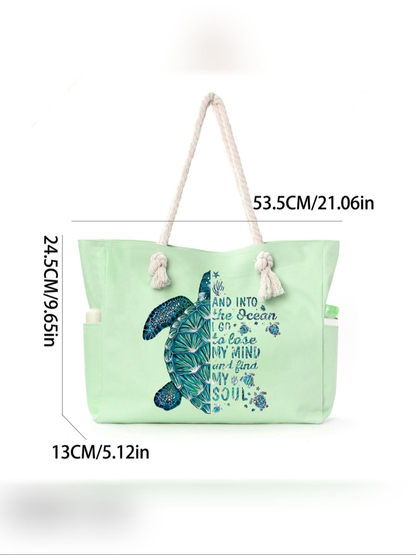 Large Capacity Turtle Beach Bag for Women, Casual Crossbody Backpack, Simple and Versatile Canvas Storage Bag, Ideal for Daily Use and Travel