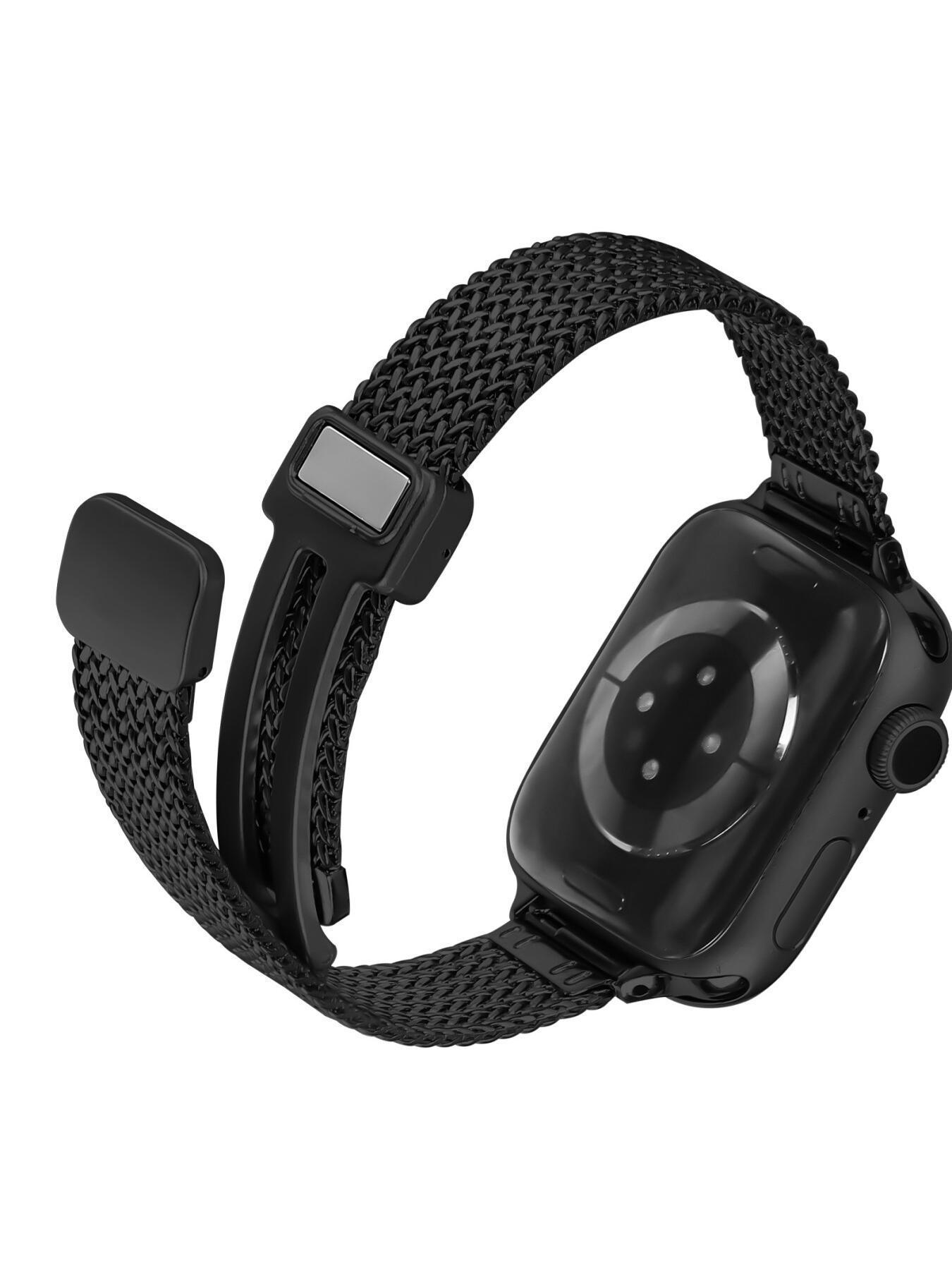 New strap compatible with Apple 1st to 11th generations, herringbone pattern magnetic folding clasp strap for Apple Watch Ultra