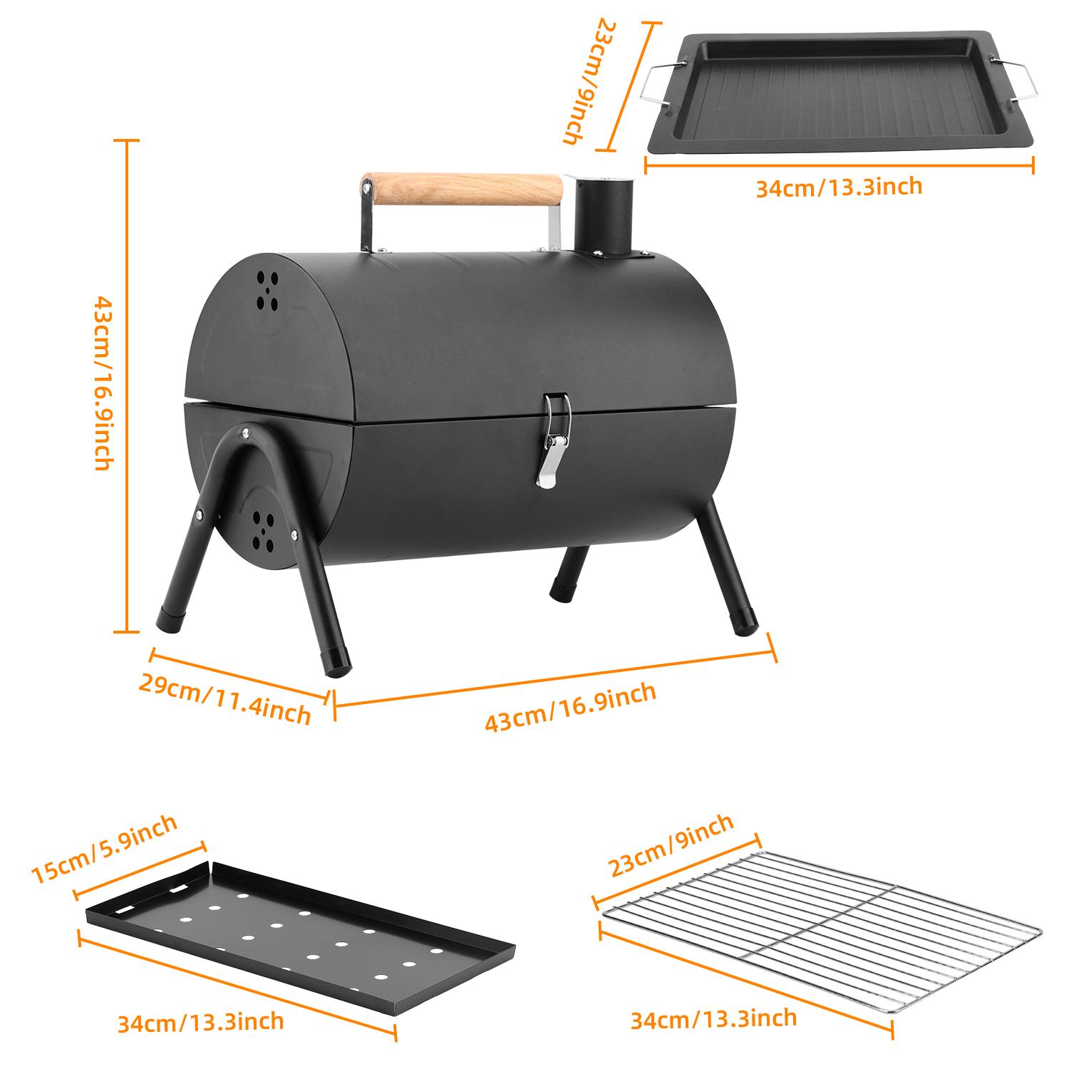 Portable Charcoal Grill, Small Folding Outdoor Grill, Mini Black Barbecue Grill, Compact Tabletop BBQ Grill for Camping Picnic Backyard Patio