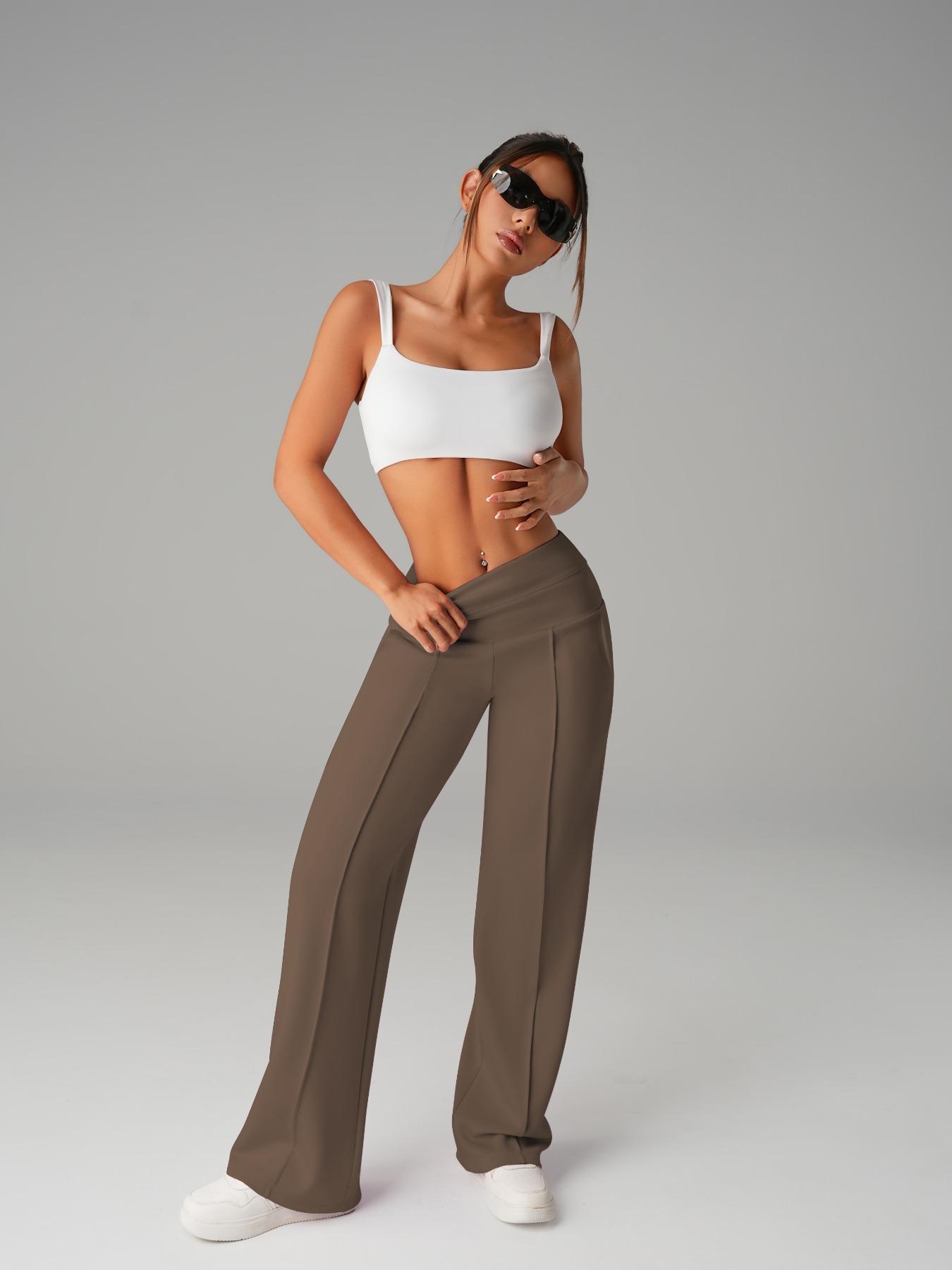 Women's High Waist Elastic Wide Leg Pants, Casual Sporty Design, Comfortable Side Pockets, All-Season Wear, Durable Material, Casual Loose Pants, Casual Sporty Trousers