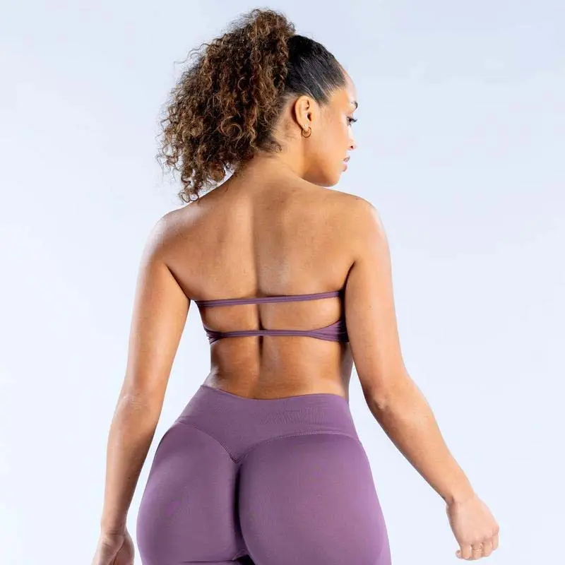 DFY Impact Backless Bandeau Sportswear Bra - Seamless, Minimal Support Featherweight Workout Bra for Movement, Style [MXDT]