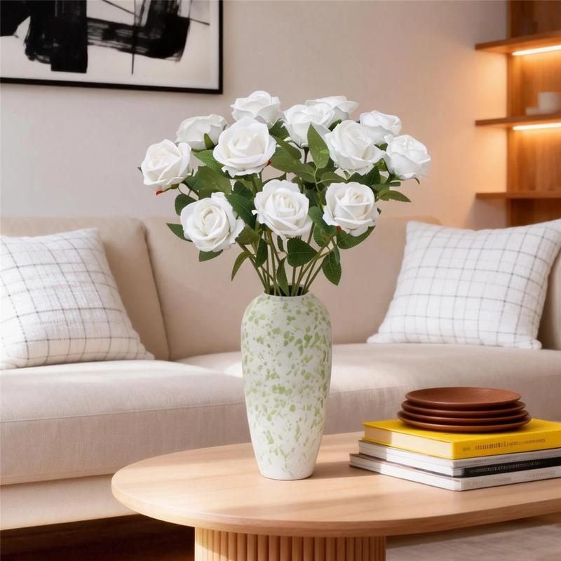 12pcs Artificial Rose Flowers, Wedding Decoration, Living Room Arrangement, Christmas Valentine's Day Birthday Party Decorations