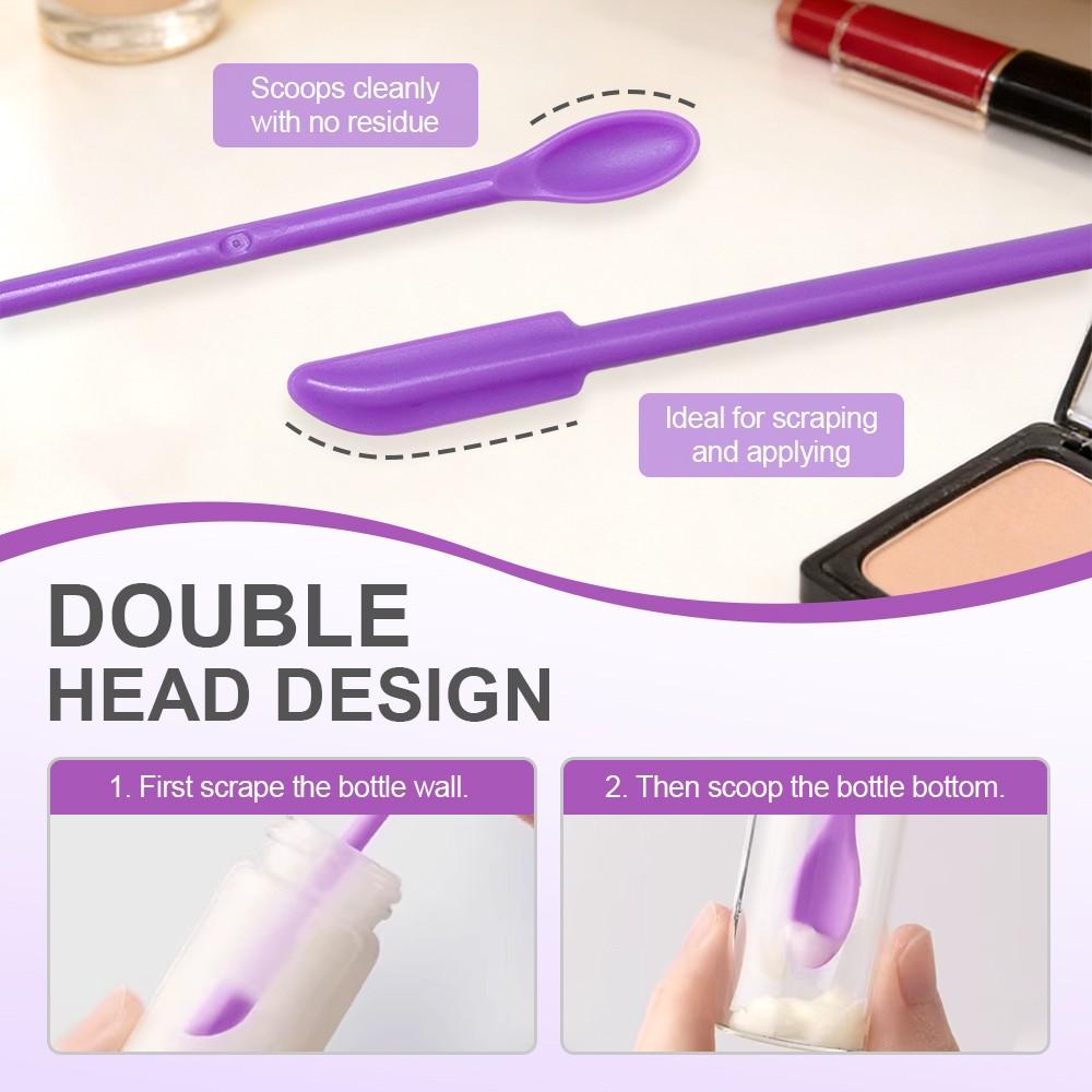 3pcs Pe Cosmetic Scoop Scraper Set, Dual Head Multi-Functional Beauty Tool, Suitable for Jars and Bottles, Portable Easy Clean Reusable Makeup Tools