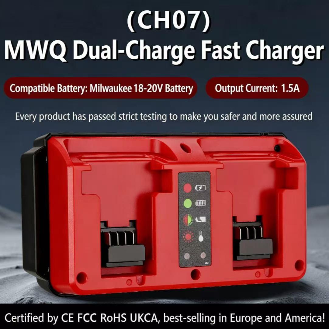 Ch07 Mwq Dual Fast Charger for Milwaukee Ml Electric Tools, 14.4-18v Li Battery, Lithium Batteries, Promotion, Quick Charging Solution