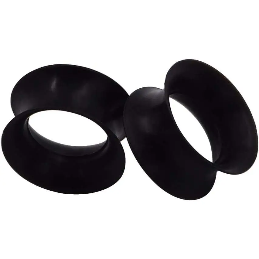 2 Pcs Extra Soft Flexible Silicone Ear Tunnels Plugs Expanders Gauges Hollow Body Piercing Jewelry 8G-25mmGift