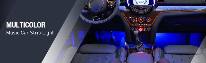 Nilight 48 LEDs DC 5V Multicolor Music Car Strip Light Under Dash Lighting Kit with Sound Active Function and Wireless Remote Control 4PCS USB Interior Lights  dealsforyoudays