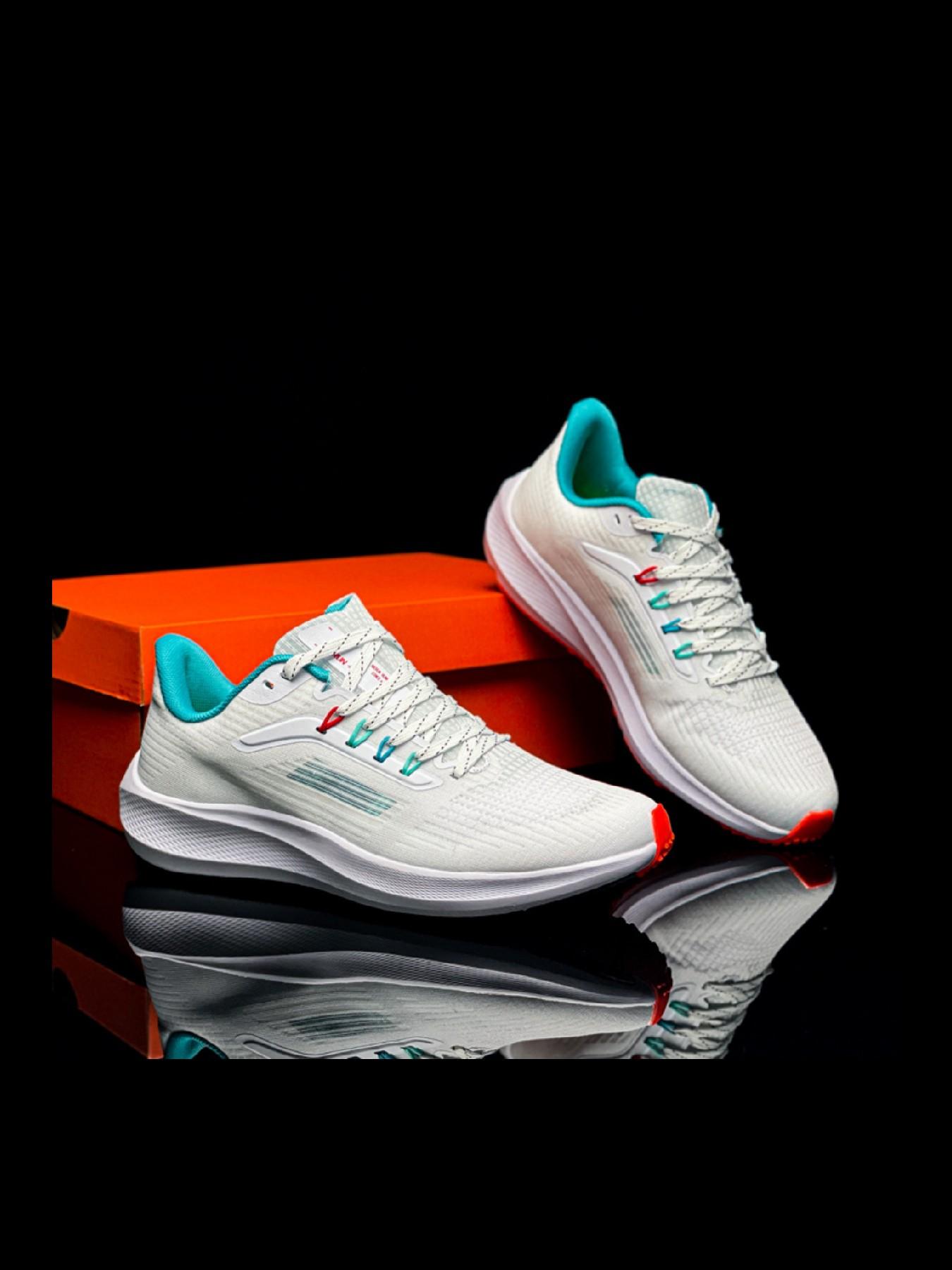 Unisex Air Cushion Running Shoes, Lightweight Breathable Sport Sneakers, All-Season Comfort, Rubber Sole, Pa Upper Material