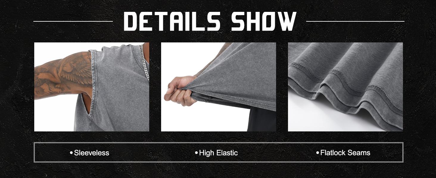 3 Pack Men's Cotton Sleeveless Muscle Tank Tops Vintage Acid Wash Cutoff Loose Workout Tee Shirts Running Men Women Cotton Workout Tank Tops Sleeveless Acid Wash Tshirts Cut Off Muscle Shirts