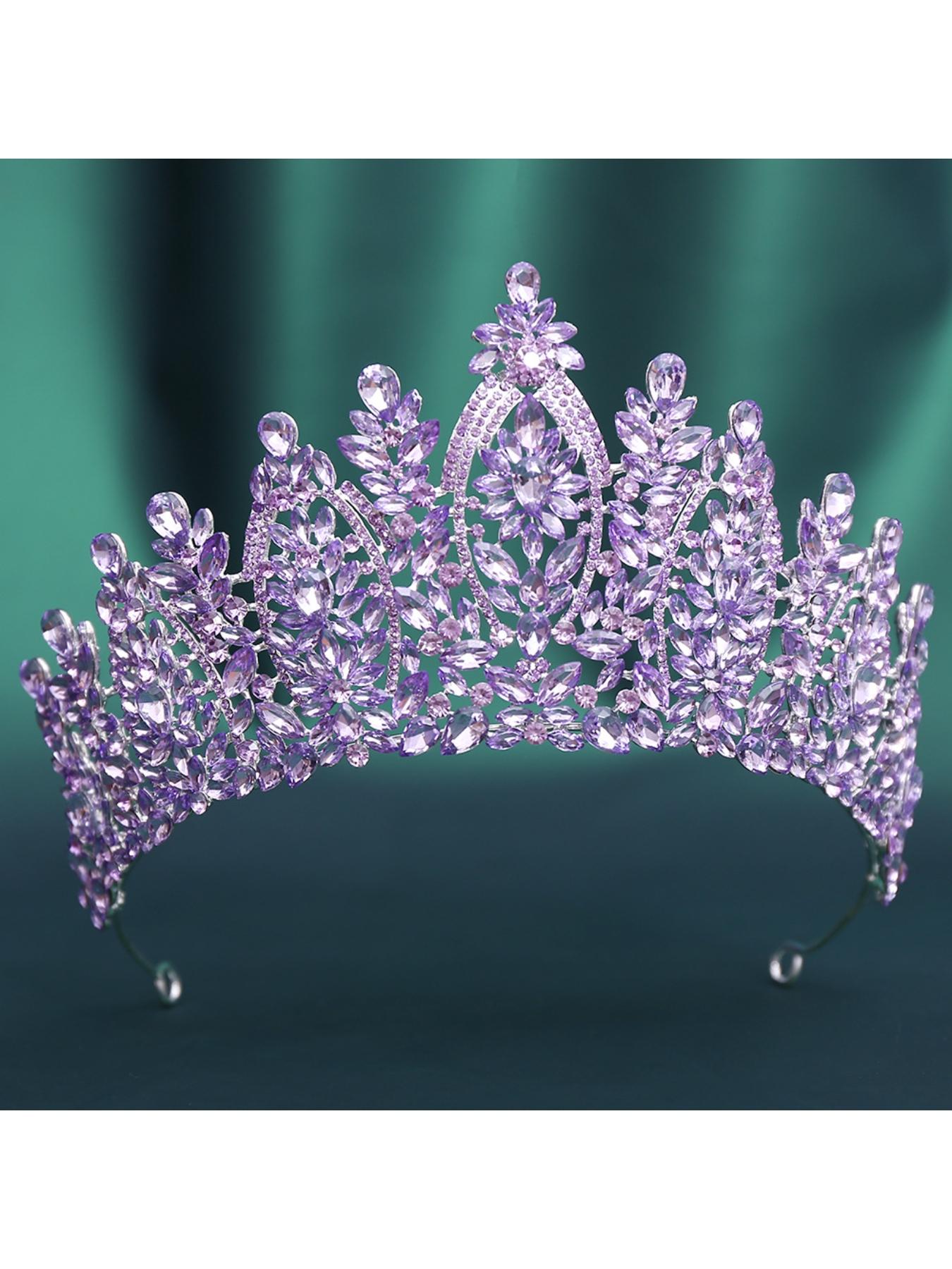 Baroque European and American beauty pageant bridal crown tiara alloy crystal wedding headband hair accessories crown
