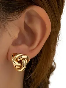 Women's Elegant Knot Design Stud Earrings, 1 Pair Trendy Retro Stud Earrings, Stylish Vintage Jewelry for Women & Girls for Daily & Party Decor