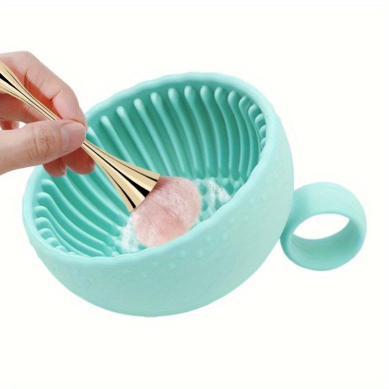 1pc Silicone Makeup Brush Cleaner Bowl - Makeup Brush Cleaning Mat - Soft, Gentle, and Effective Brush Cleaning Solution for Eyebrow, Facial, Brow, Blush, and Eye Brushes