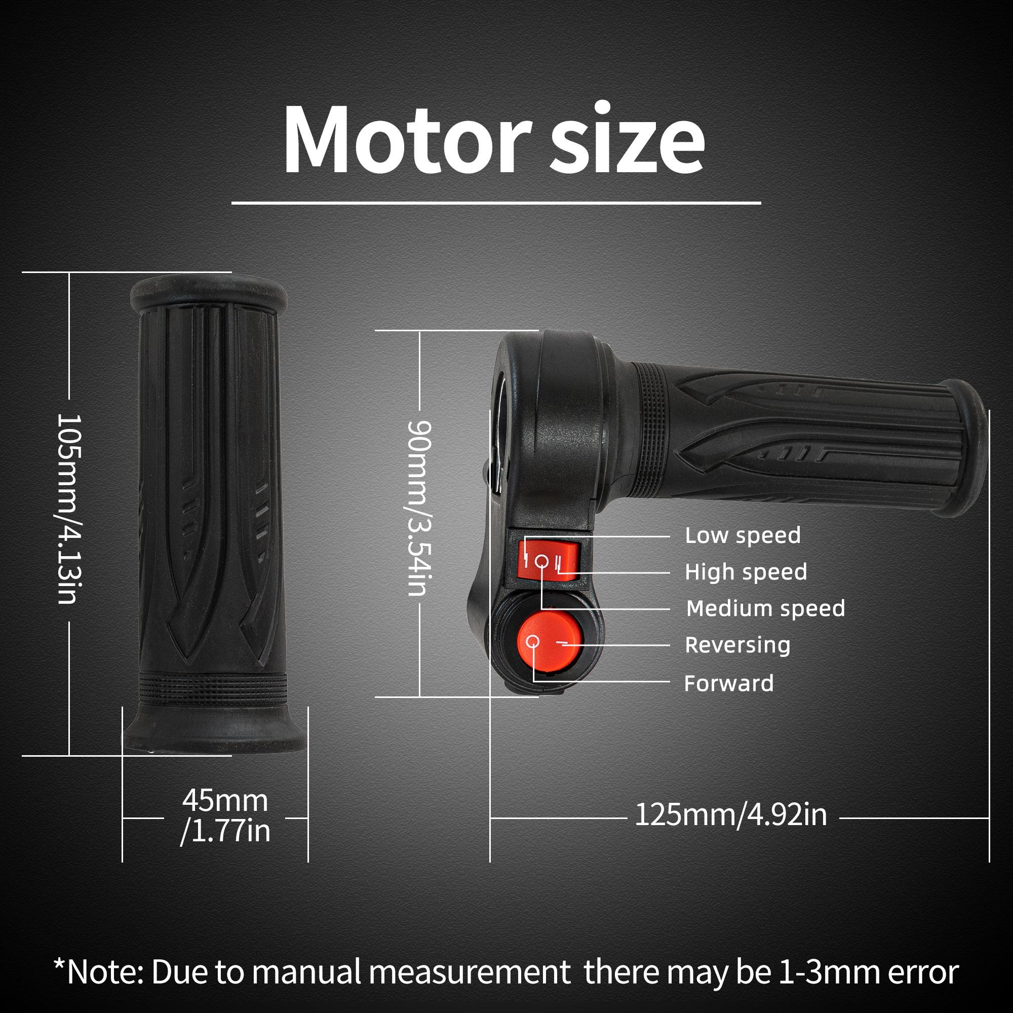 Universal Electric Throttle 12-72V Three Speed Throttle with Reverse Electric Twist Throttle with Forward and Reverse Accelerator for Electric Motorcycle Throttle