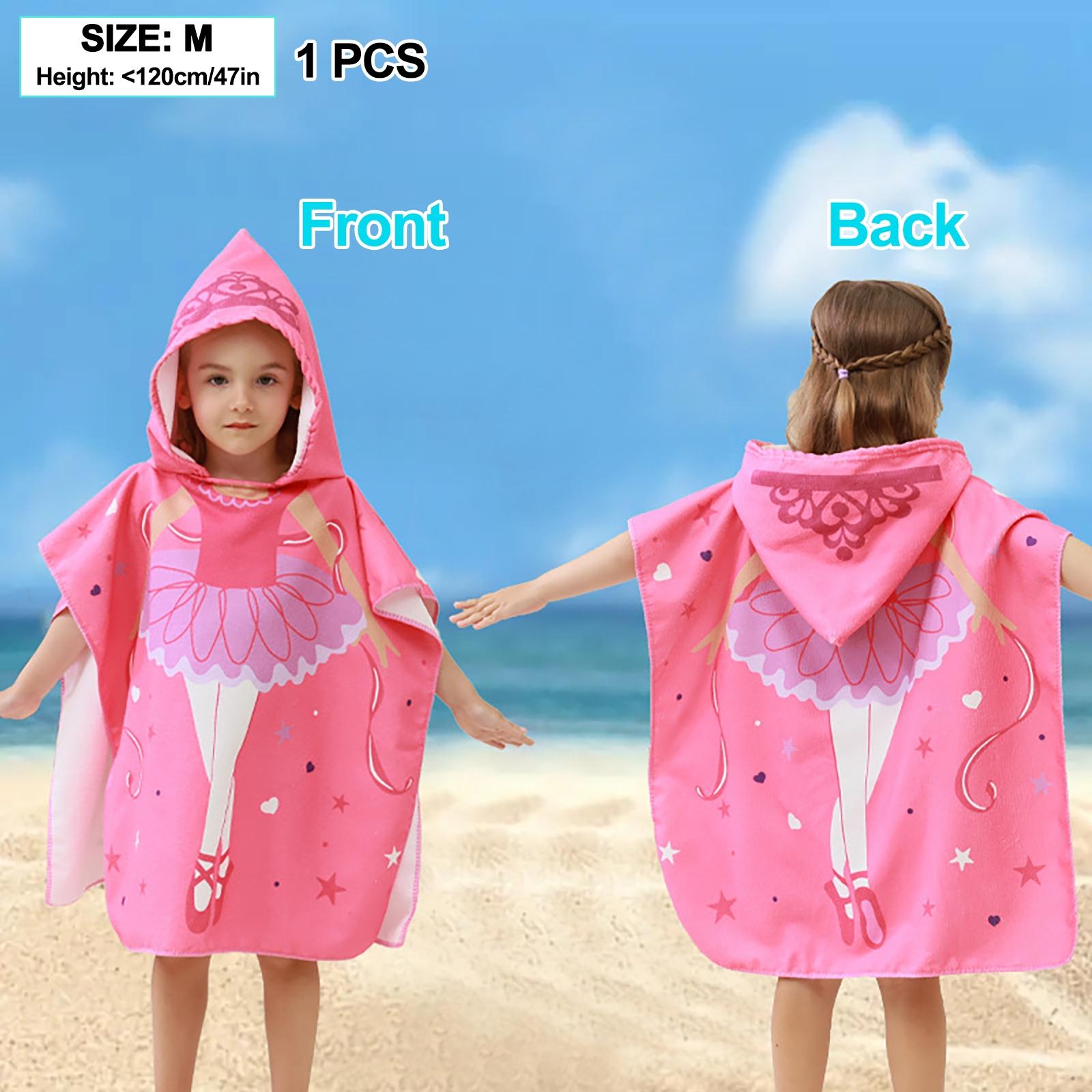 Animal Cartoon Print Bathrobe Cape, Soft Quick-Dry Beach Towel, Hooded Robe for Indoor Parties, Perfect for Beach and Home Use