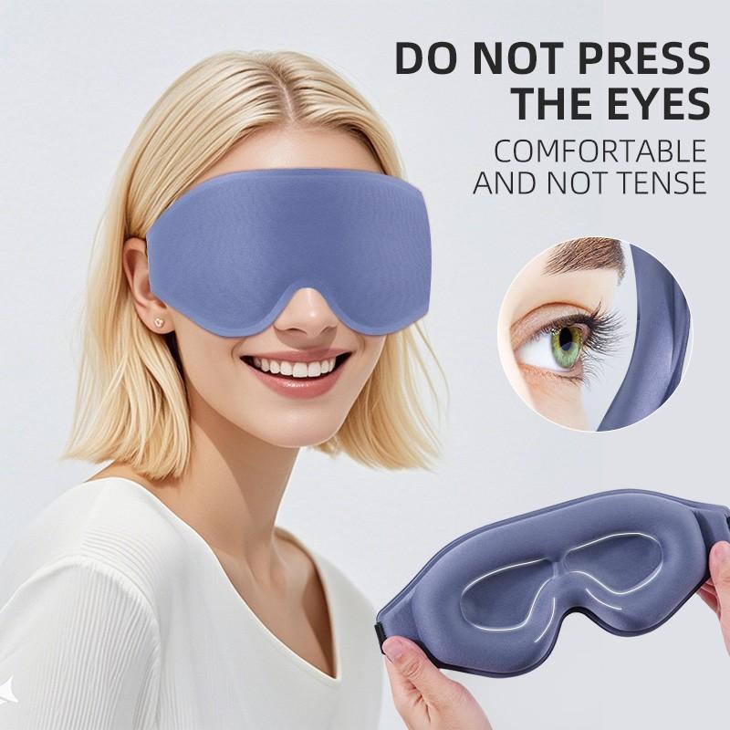 Sleep eye mask suitable for side sleepers, men and women, sleep light-blocking eye mask, 3D contoured cup sleep eye mask, soft and breathable sleep eye mask, with adjustable elastic strap, ideal for travel use