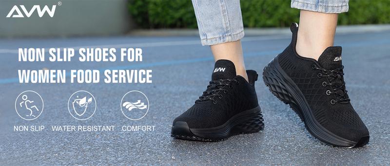 Women's  Non Slip Work Shoes Water Resistant Walking Sneakers Food Service Chef Kitchen Shoes