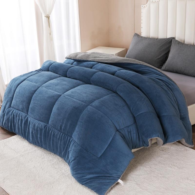 Thickened thermal patchwork quilt offers unparalleled coziness. This fleece-lined autumn/winter serves as an oversized double bedspread for all seasons. Ultra-soft and comfortable bedding makes an ideal gift for Christmas Super Fluffy Duvet #TOP PICKS