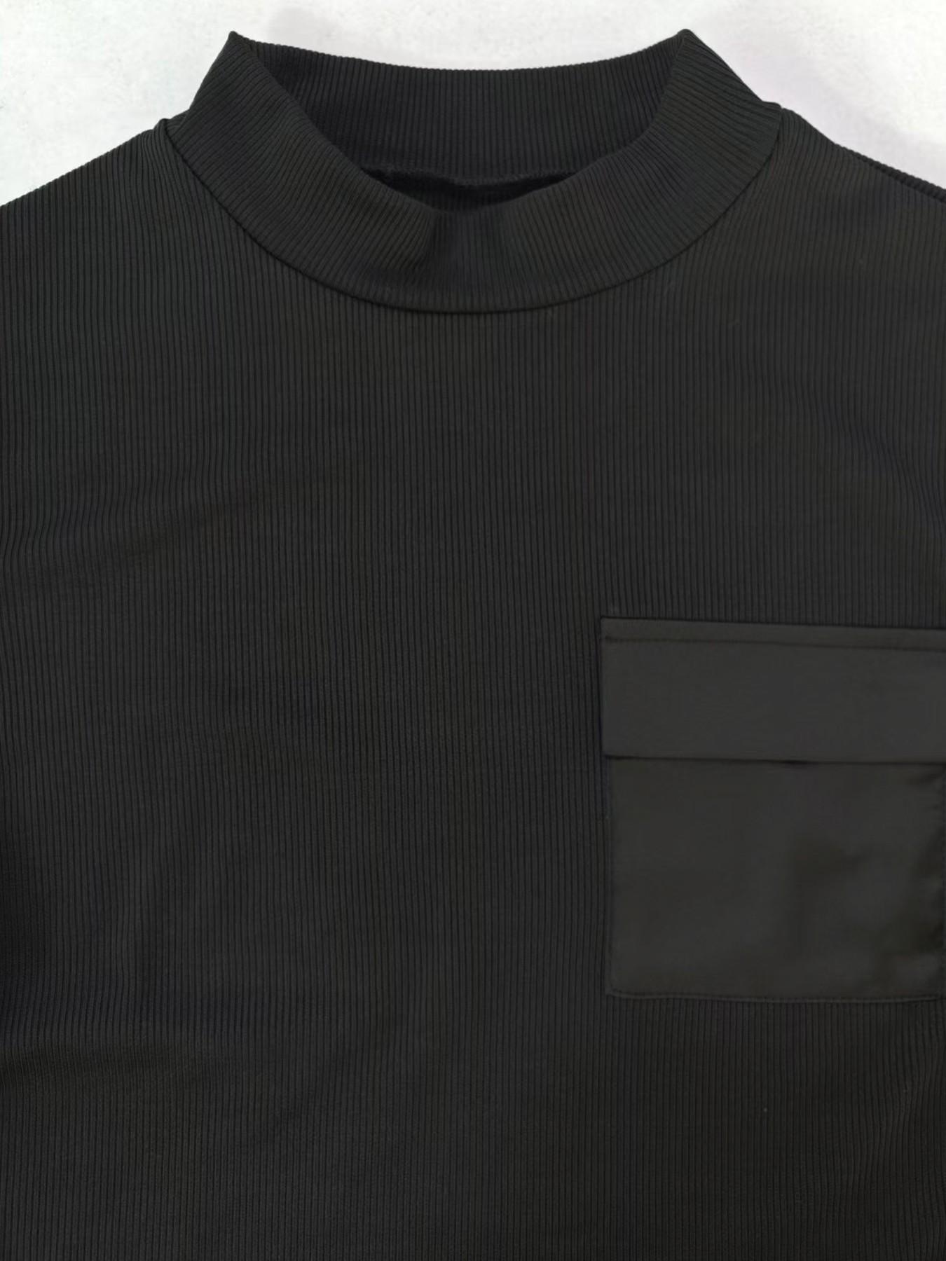 Women's Casual Fitted Set Top with Collar, Long Sleeve, Patchwork, Wide Leg Pants with Pockets, All Seasons Wear