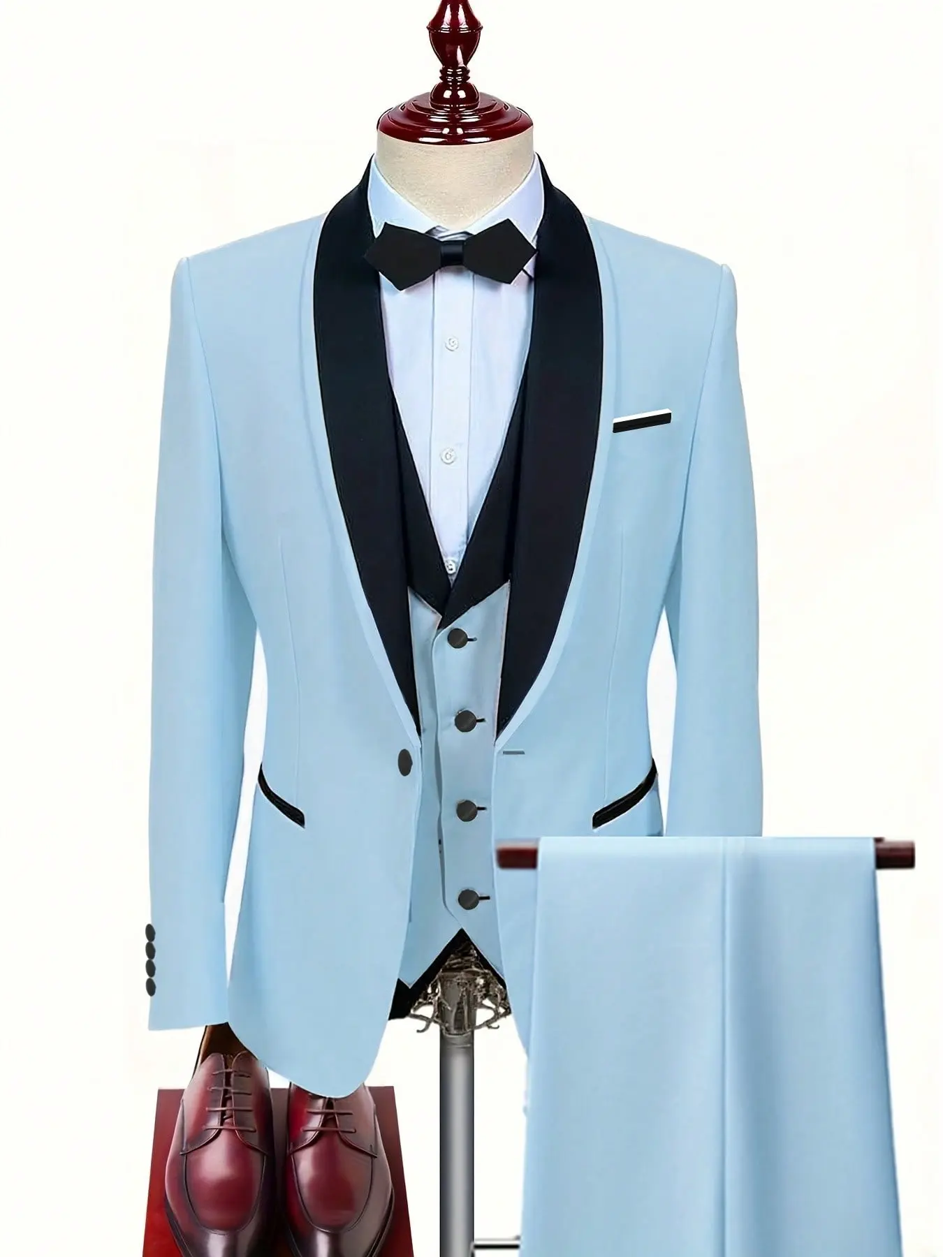 Men's Three-Piece Suit Set, Blazer, Vest, Pants, Ideal for Business Dinners, Daily Office, Job Interviews, Formal Occasions