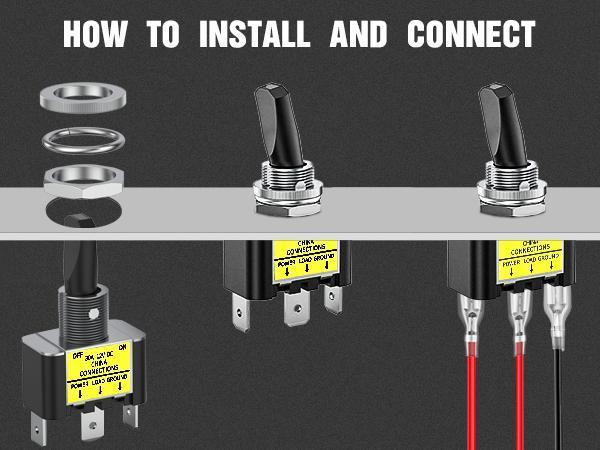 Nilight 5PCS 12V-24V LED Toggle Switches with Red LED, 30A 12V DC SPST 3-Pin Metal Rocker, 12mm Mounting Hole, Heavy Duty for On Off Control, Night Light Controls, Switch Operation, Automotive Cars Nilight 5PCS 12V-24V LED Toggle Switches with Red LED, 30A 12V DC SPST 3-Pin Metal Rocker, 12mm Mounting Hole, Heavy Duty for On Off Control, Night Light Controls, Switch Operation, Automotive Cars