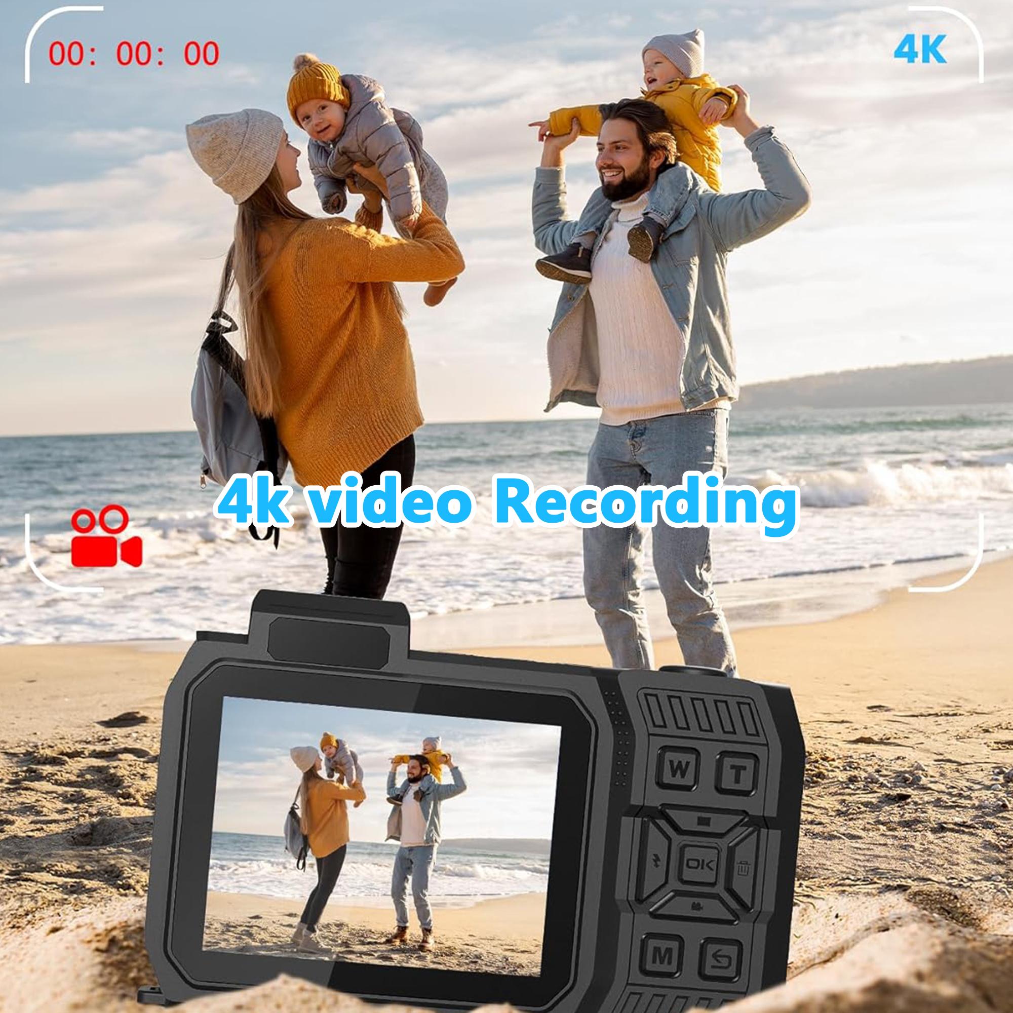 4kdigitalcamera,65 MP waterproof camera , 10 meters underwater camera snorkeling,Resolution travel vlogging camera,Summer Gift High