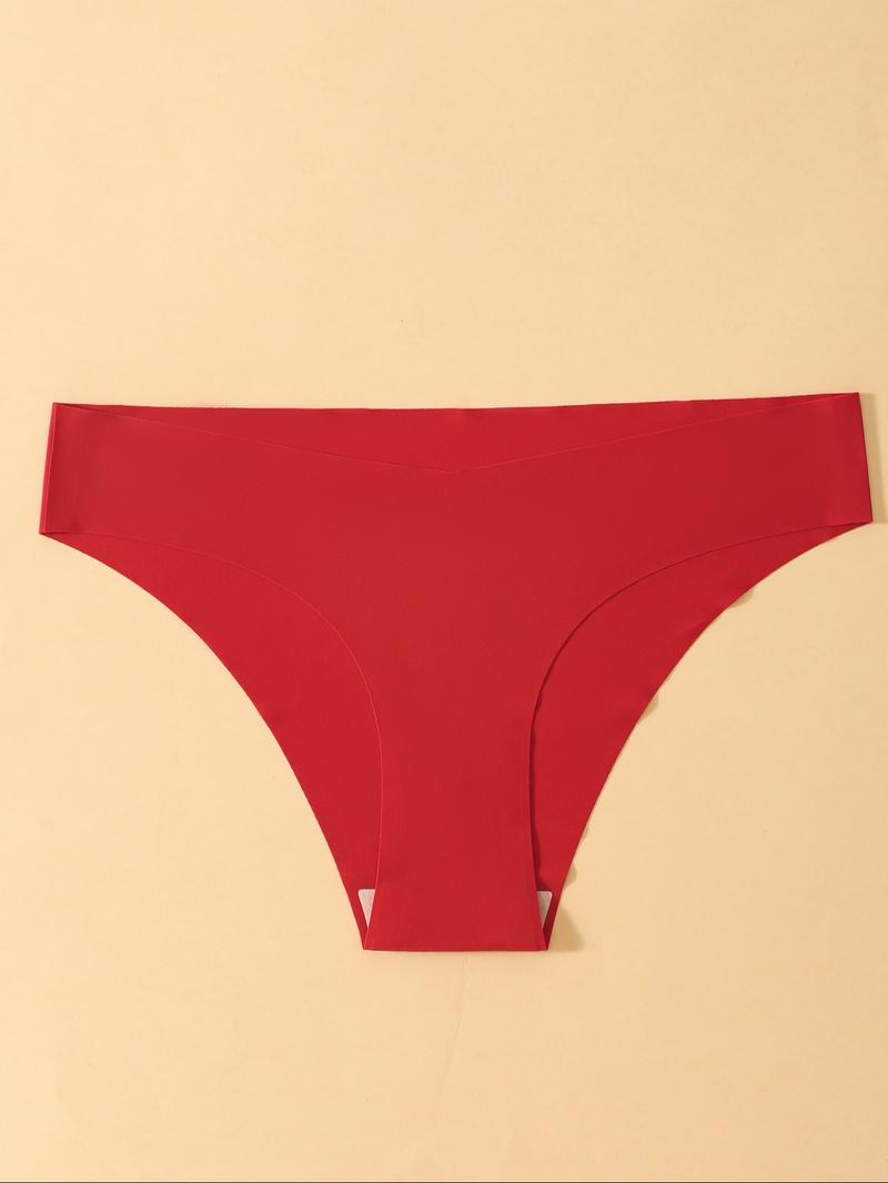 Women's Solid Color Seamless Panty, Elegant Soft Comfy Breathable Knicker for Daily Wear, Underwear for All Seasons, Seamless Panties Set