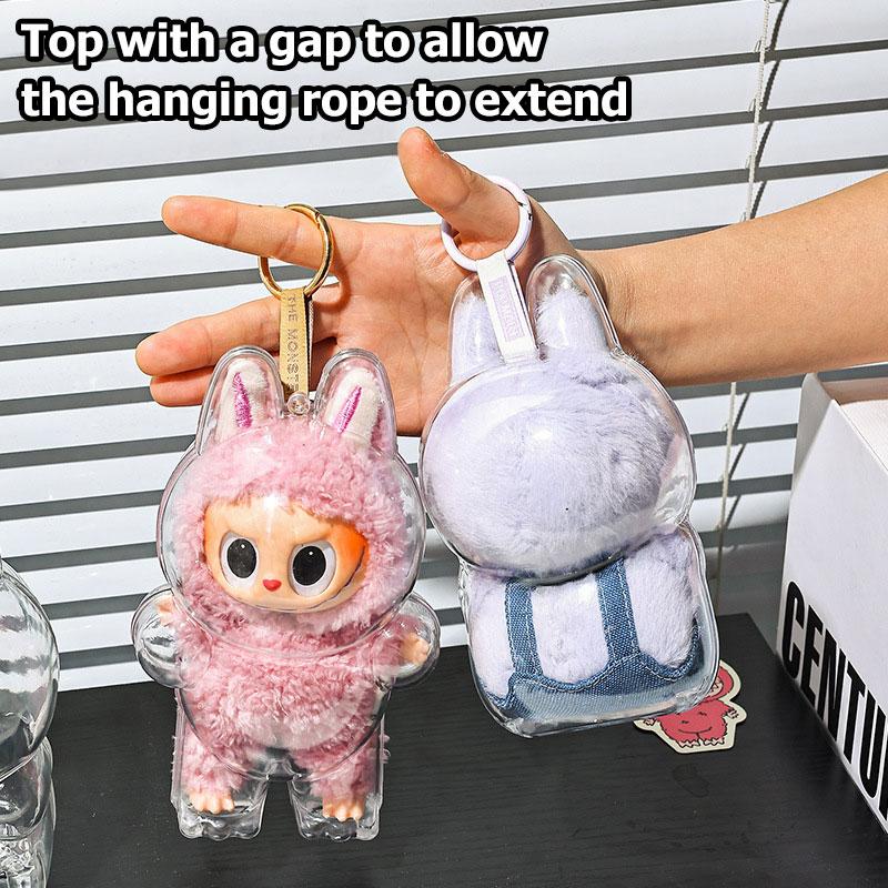 Protective Case for Labubu Have a Seat Series, Crystal Clear Display Box for The Monsters Figures, Dustproof & Scratch-Resistant Showcase (Doll Not Included)