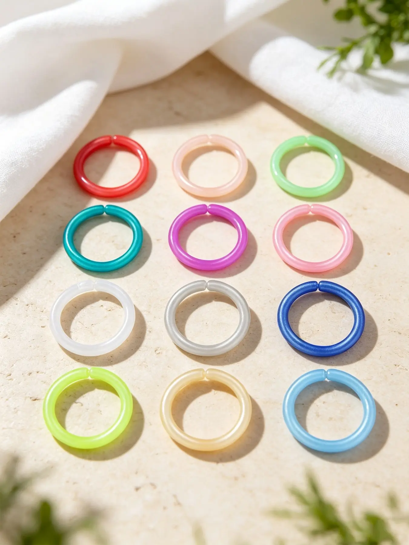 16G Acrylic Clicker Septum Ring Cartilage Earrings, 8mm 10mm Piercing Retainers Colorful Dopamine Nose Ring Hoop Cartilage Helix Daith Tragus Conch Rook Lip Eyebrow Belly Body Piercing Jewelry for Work Surgery Back to School