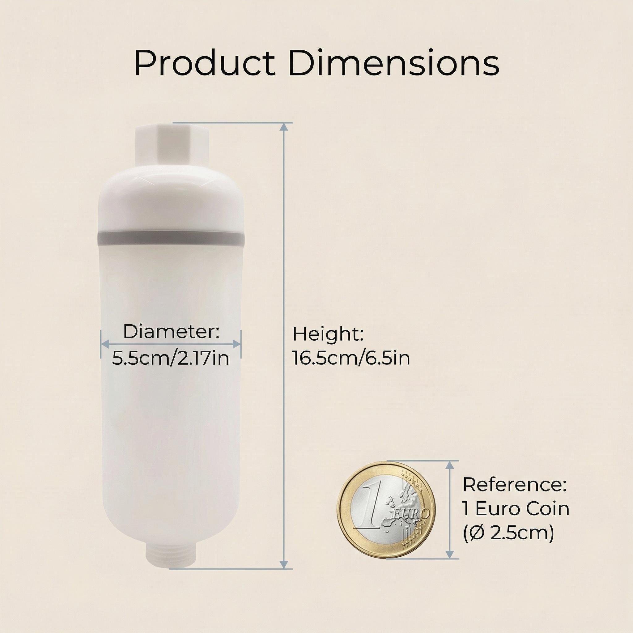 Universal Shower Filter for Clean Water, Disposable Multi-Layer Cartridge, Reduces Chlorine & Impurities, Soft Skin & Shiny Hair, Easy Install, Compact