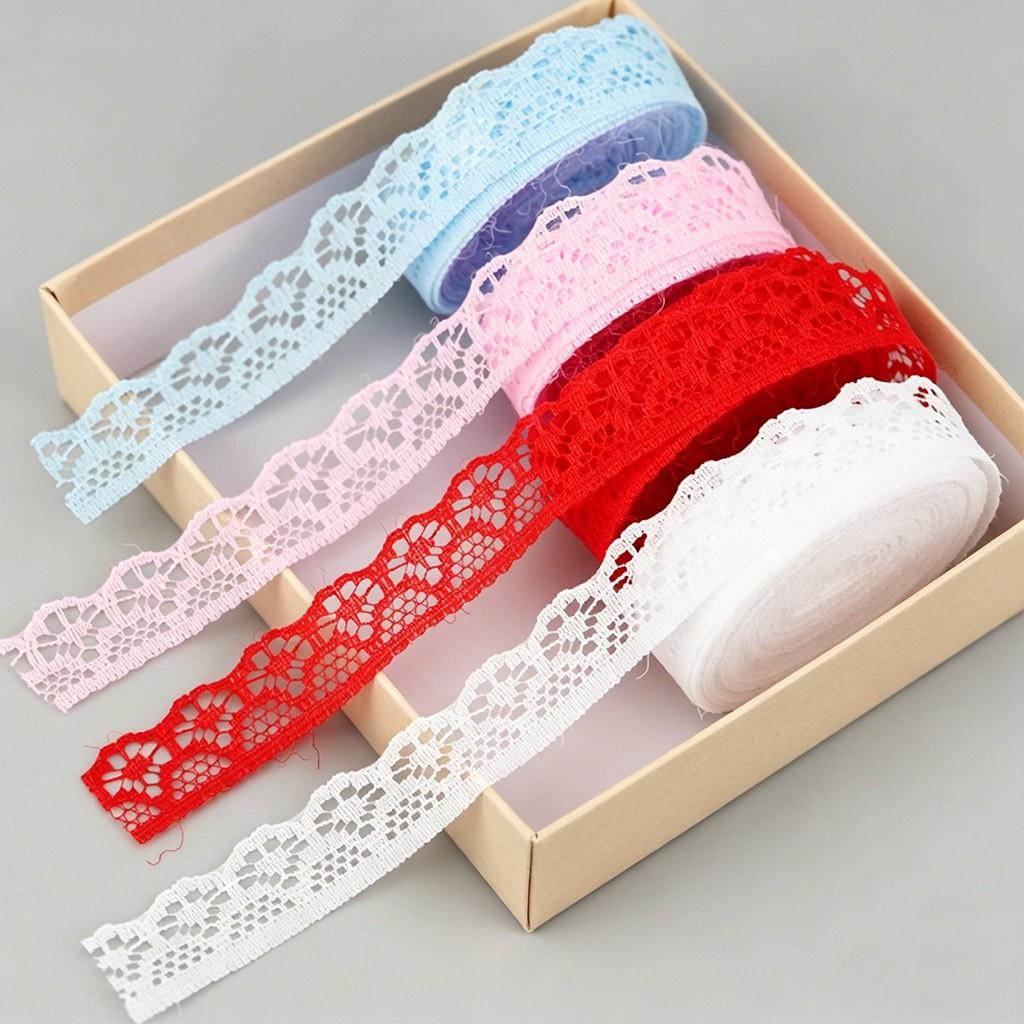 Floral Trim Fabric Ribbon Set, 18m Roll, Ideal for Crafts and Decor, Sewing Accessories, Perfect for DIY Projects, Tablecloths, Curtains