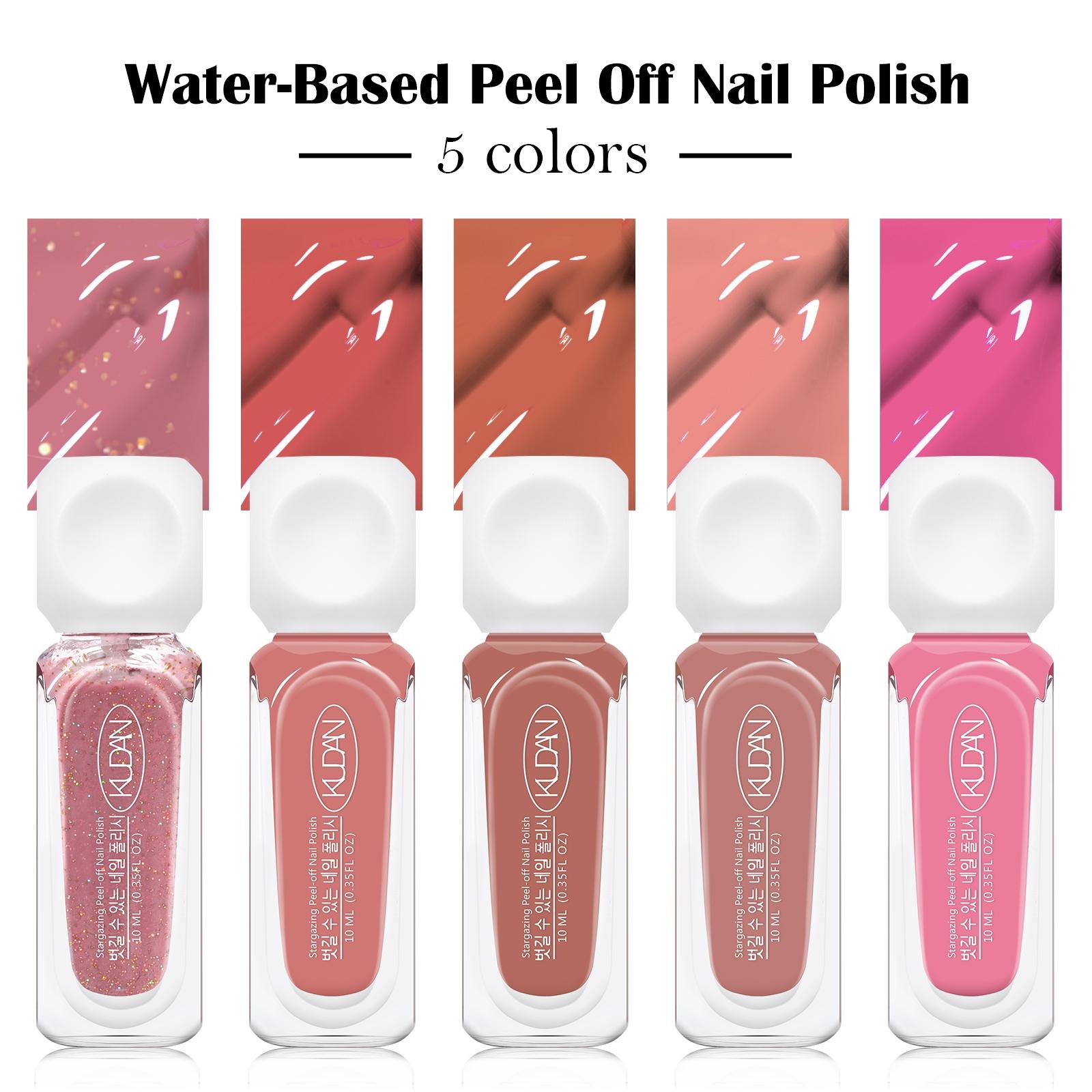 Quick Drying Nail Polish Set, 5Count/Set New Trendy Nail Polish Varnish, Alcohol-free|Odorless|No-bake|Water-Based|Peel-off|Easy-to-Apply|Multicolor, Suitable for Daily Nails & Festival Nails,Nail Art Supplies for Women & Girls, Nail Manicure