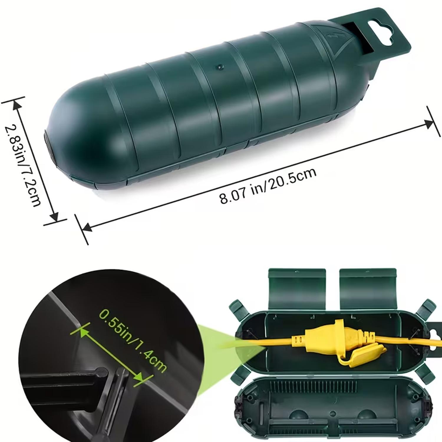 Outdoor Waterproof Switch Cover Socket Junction Box, One in and One Out Outdoor Wire Extension Cord, Durable Weatherproof Design