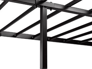 HOOMIC Twin/Full/Queen/King Upholstered Metal Bed Frame - 【Frame Only No Mattress】Finely Stitched Headboard in Faux Leather/Linen, Robust Noise-Free Design, Black/Dark Grey, #TikTokShopBacktoSchool