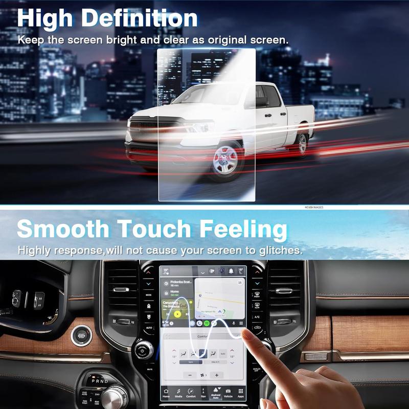 Canvcle 2 Pack 12-Inch Tempered Glass Screen Protector for 2019-2025 Dodge Ram 1500 2500 3500 TRX Rebel Laramie Limited Uconnect Accessories, Anti-Scratch Anti Glare Touchscreen Cover Canvcle 2 Pack 12-Inch Tempered Glass Screen Protector for 2019-2025 Dodge Ram 1500 2500 3500 TRX Rebel Laramie Limited Uconnect Accessories, Anti-Scratch Anti Glare Touchscreen Cover