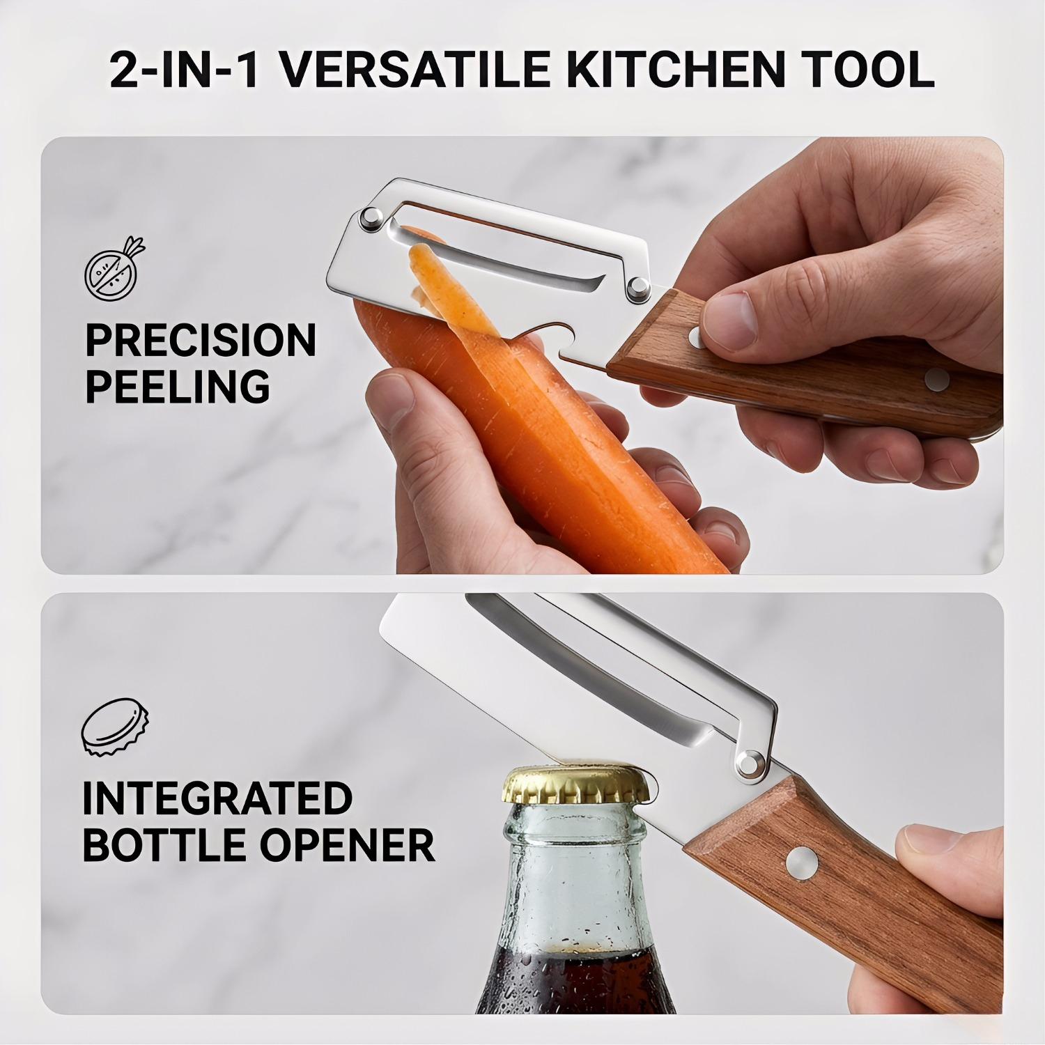 2PCS Kitchen Multi-Function Stainless Steel Thickened Fruit Peeler Knife for Sugar Cane and Pineapple Skin Removal Special Tool TF2
