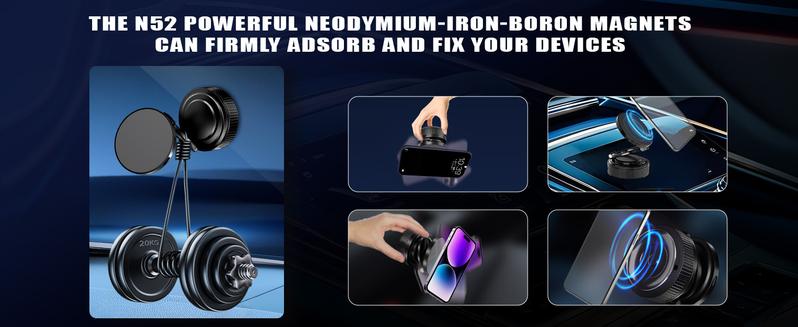 Magnetic Phone Stand, Fordable and Retractable, Magnetic Car Phone Holder, ideal for Car/Gym/Mirror/Shower/Smooth Surface, Car Accessories Fit for iPhone 16 Pro Max 15